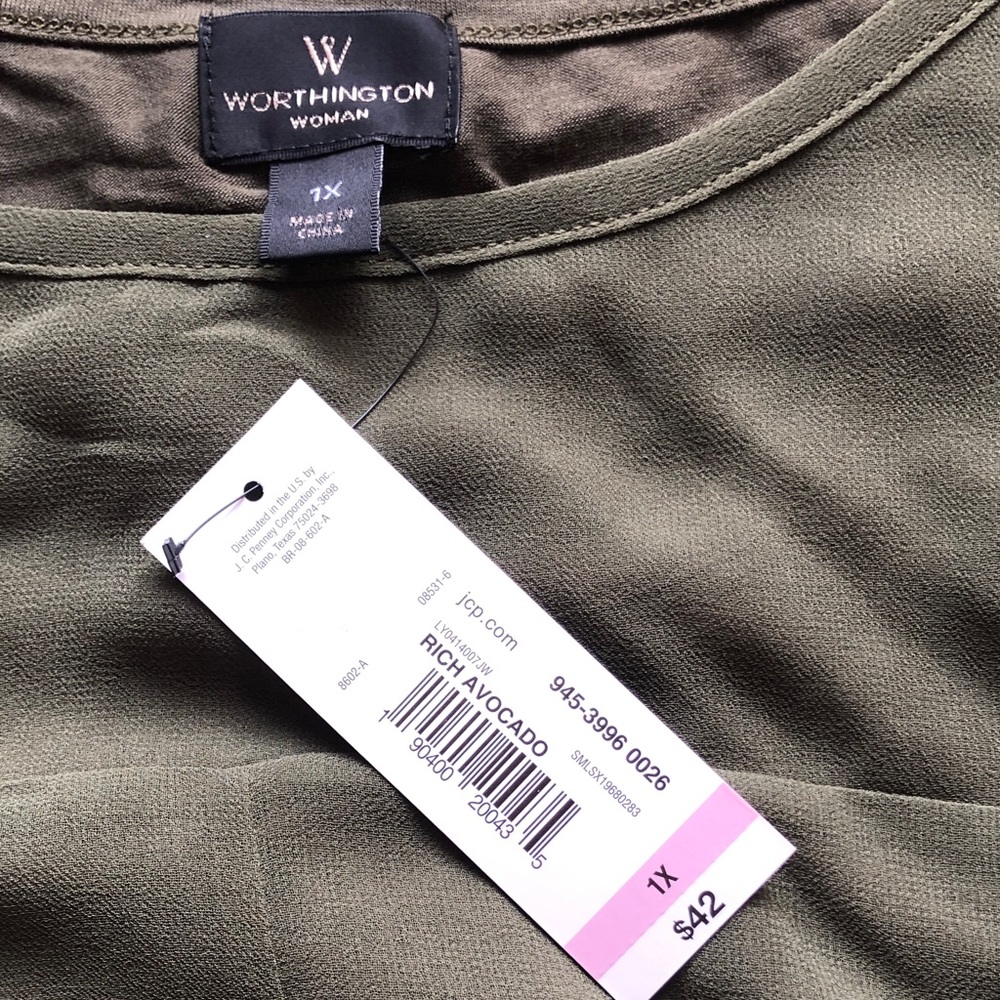 Worthington Forest Green Blouse - Picture 2 of 5